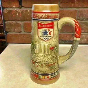 Budweiser Los Angeles Olympic Games Stein 1980/1984 Ceramarte Made In Brazil